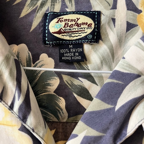 Tommy Bahama Blue and Yellow Tropical Casual Shirt - Picture 2 of 4